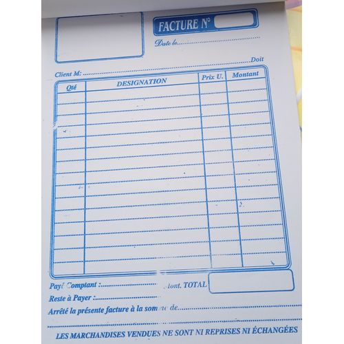 Generic Carnet De Facture 50 Feuille - Prix pas cher