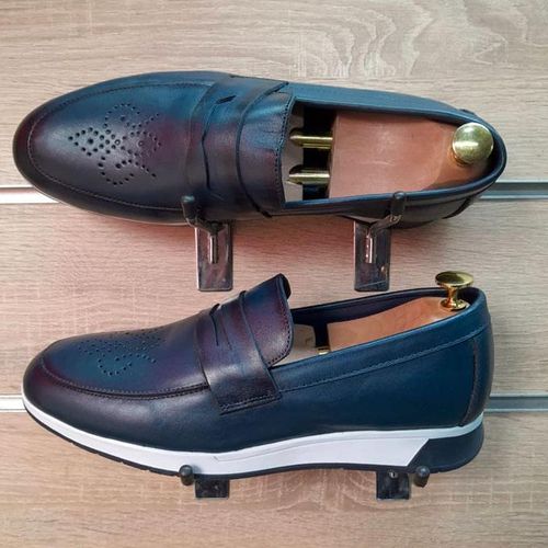 product_image_name-Fashion-Basket / Baladeuse Pour Homme En Cuir – Bleu-1