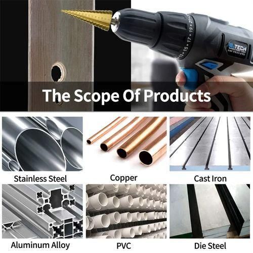 product_image_name-Generic-6pcs Forets étagés En Acier Rapide Pour Percer Le Métal, Le Bois Et Les Cônes-5