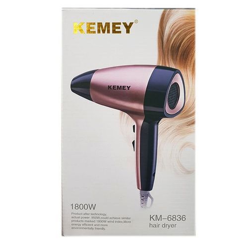 product_image_name-Kemey-Sèche-Cheveux Professionnel - KM-6836 - 1800W - Noir/Rose-1