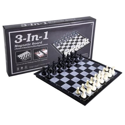 Generic Jeu de société magnétique 3-en-1 pliable
