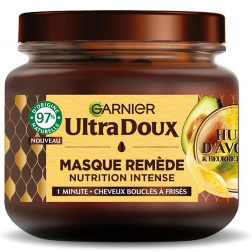 product_image_name-Generic-Masque capillaire remède nutrition intense cheveux GARNIER ULTRA DOUX à l'huile d'avocat et beurre de karité 340 ml cheveux bouclés à frisés -2