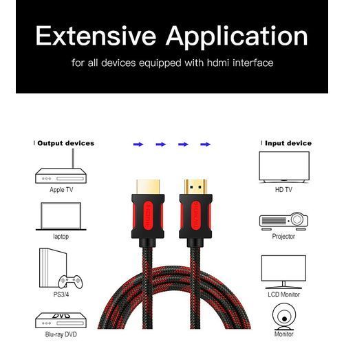 Câble HDMI Plat Haute Vitesse avec Ethernet - 3' - Informatique