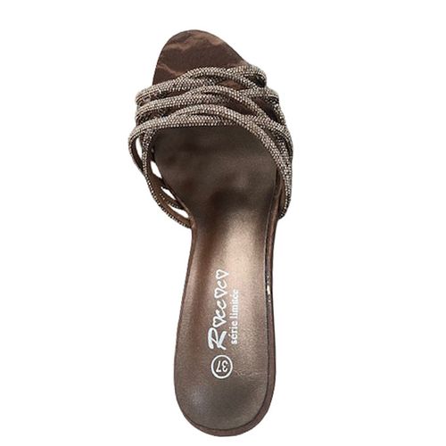 Roccoco Sandales à Talon avec Strass  - Marron - image 4