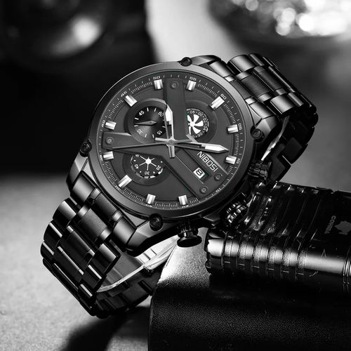 Nibosi Montre De Luxe Pour Homme Quartz En Acier Inoxydable
