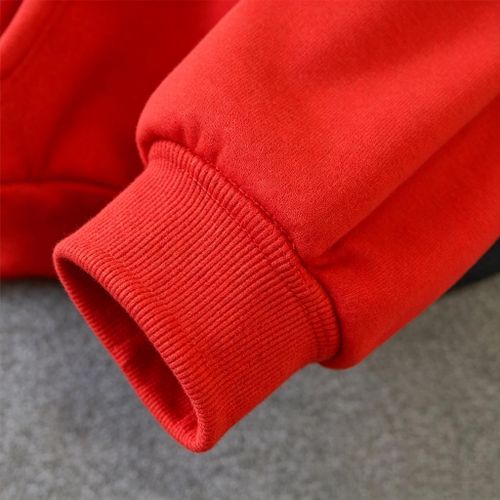 Berrykey Hoodies de sport en coton à manches longues pour hommes - Extérieur - Chaud - Rouge - image 5