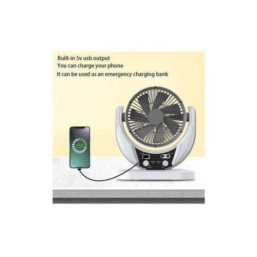 product_image_name-Generic-Ventilateur Solaire Rechargeable De 6 Pouces Avec Batterie 3,2 V/3,5 Ah Et Panneau Solaire 6 V 4 W-2