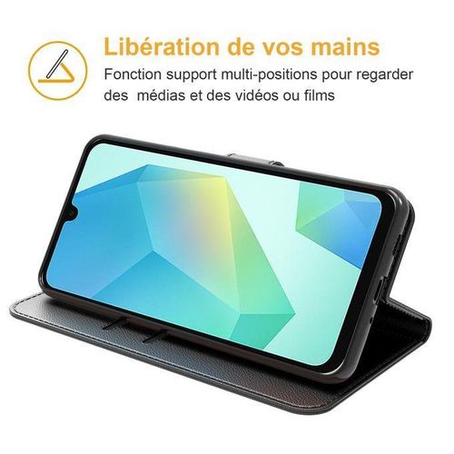 Generic Etui A Rabat Samsung Galaxy A16 Avec 1 Antichoc 5D - Noir - image 3