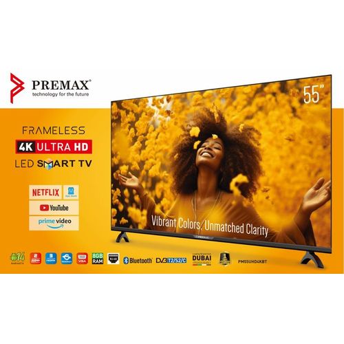 product_image_name-Premax-Smart TV 55 4K UHD Android 14 – 8GB RAM – WiFi – Bluetooth-2