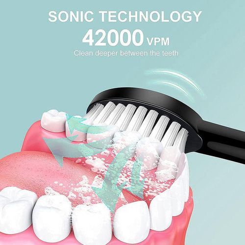 Generic Brosse à dents électrique à six vitesses avec recharge USB - Blanc - image 3