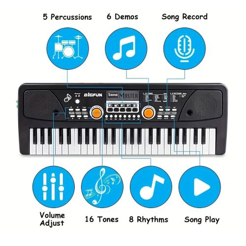 product_image_name-Piano Electronique-Grand Clavier De Piano Avec Microphone-1