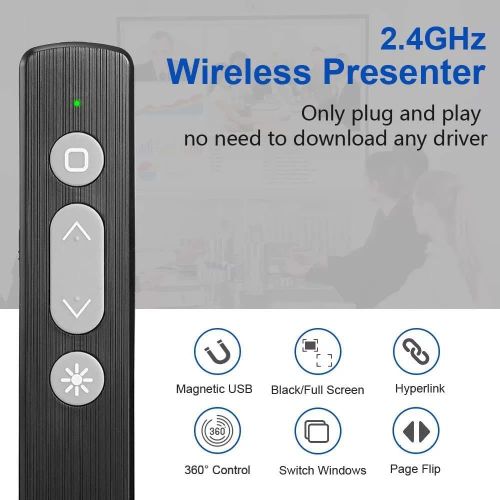 Generic 2.4GHz Multifunctional USB Wireless PPT Laser Page Turning Pen Electronic Laser Pointer Pen - image 2