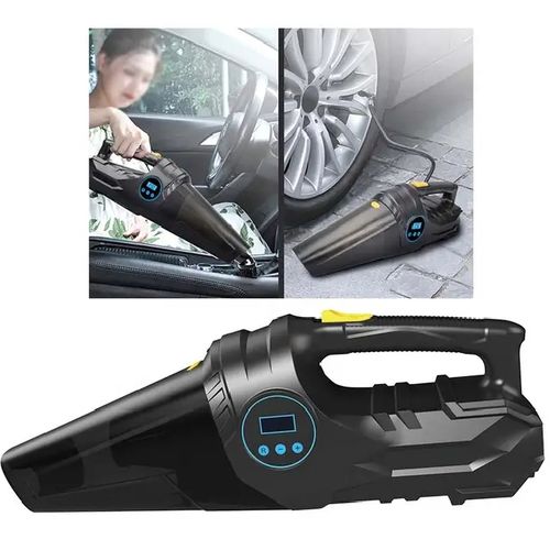 VACUUM Aspirateur à Main 4 En 1 Pour Voiture 120W - Humide/sec + Gonfleur  De Pneu + Voyant De Pression De Pneu LED - Argent - Prix pas cher