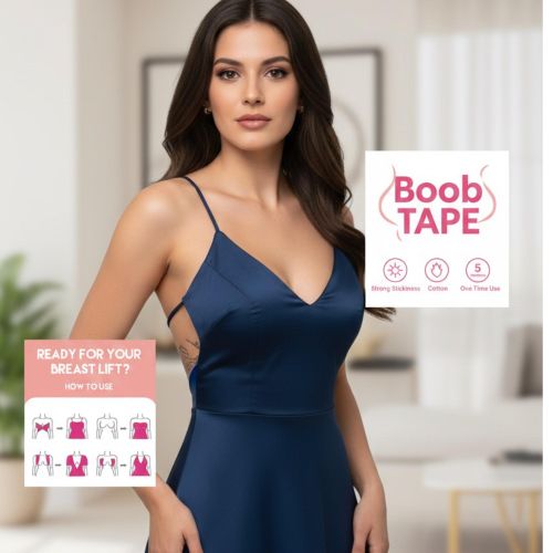 product_image_name-Generic-Ruban Adhésif de Lifting des Seins (Boob Tape) - Invisible, Élastique, Hypoallergénique & Étanche - Pour Soutien-Gorge Dos Nu/Sans Bretelles (Nude/Couleur Chair)-4