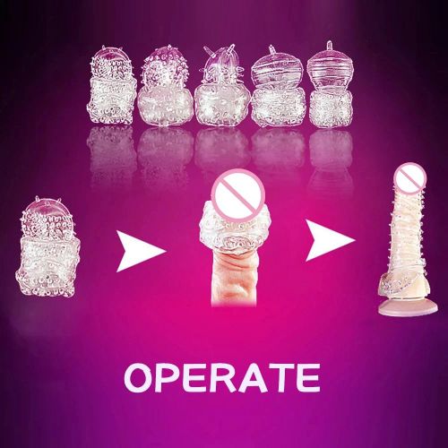 product_image_name-Generic-Anneau Pénien En Silicone Réutilisable Avec Manchon Pénien à Pointes Et Gode Pour Une érection Plus Forte Stimule Le Point G Facile à Nettoyer 18+-2