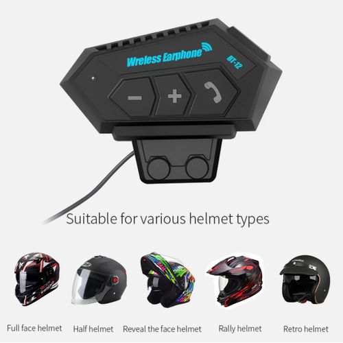 Casque de moto sans fil fonctionne avec Bluetooth, casque d