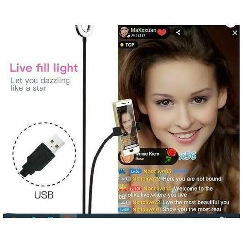 product_image_name-Generic-Agréable Selfie Ring Light, Lampe De Caméra LED Rotation à 360 Degrés Avec 3 Modes D'éclairage-1