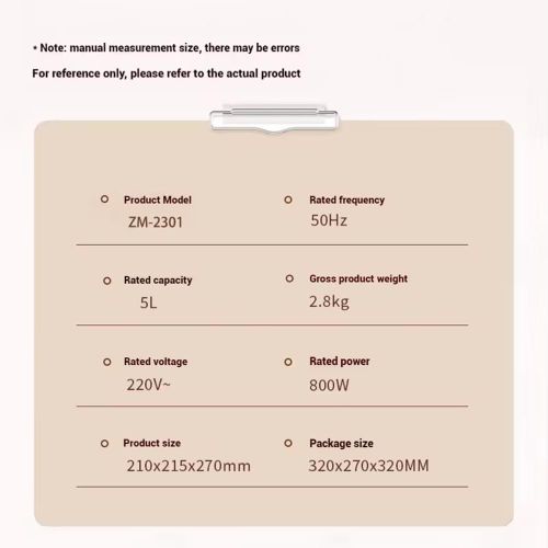 product_image_name-Generic-5-Liter Ultra-Large Capacity, Multifunctional, Energy-Saving Air Fryer-4