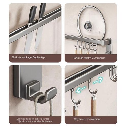 product_image_name-Generic-Crochet de rangement de cuisine multifonctionnel pour placer des couteaux ustensiles de cuisine, gris-4