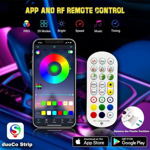product_image_name-Generic- Bande lumineuse LED d'intérieur pour voiture, éclairage d'ambiance USB RVB avec fibre optique, accessoires de voiture à fil EL (2 en 1)-5