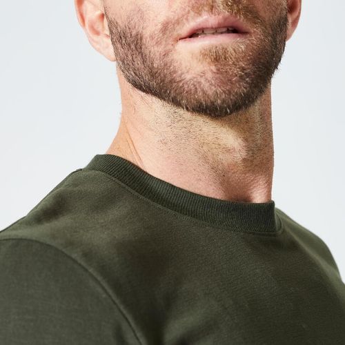 product_image_name-DOMYOS by decathlon-T-shirt de cross training respirant slim doux col rond homme - kaki-4