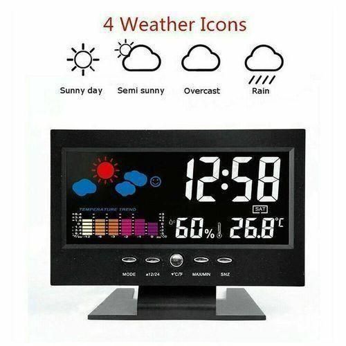 product_image_name-Generic-Thermohygromètre De Sans Fil Avec Fonction D'horloge Météo Numérique Intelligente 1 Pièce-2