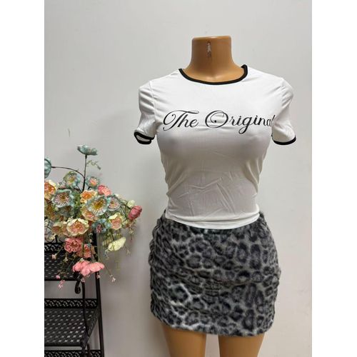 product_image_name-Yolanda-Haut blanc avec jupe en peluche léopard ensemble 2 pièces-2