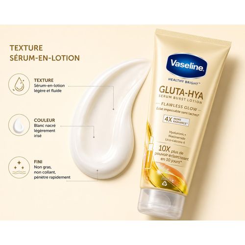 Vaseline  Flawless Glow Sérum Corps 200ml – Hydratation & Éclat Uniforme - image 3