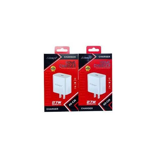 Generic Aldeepo AD-CPD63 Chargeur Secteur Rapide 27W avec Câble de Données – Blanc