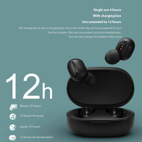 WinWolf TWS Wireless Bluetooth Earphones - IPX4 Waterproof, Touch Control Earbuds with Charging Case (Black)-A6S - image 4