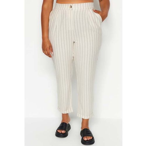 product_image_name-Trendyol-Pantalon Tissé À Rayures Aspect Lin Beige TBBSS23AR00039-3
