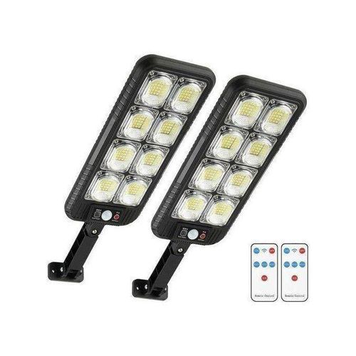 Generic Deux Puissant Lampadaire Solaire Télécommandé à Induction - Noir 100W