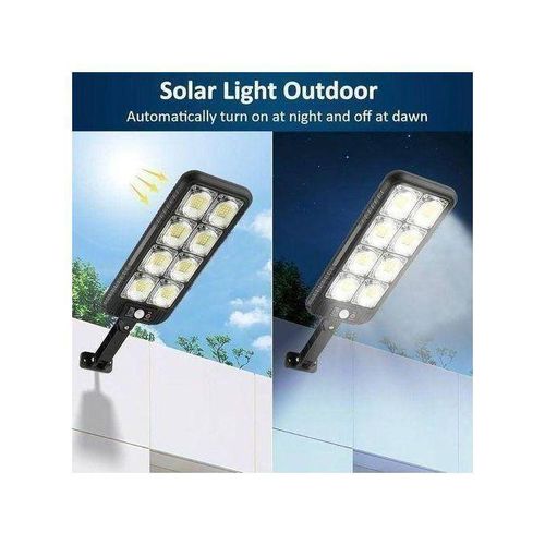 Generic Deux Puissant Lampadaire Solaire Télécommandé à Induction - Noir 100W - image 2