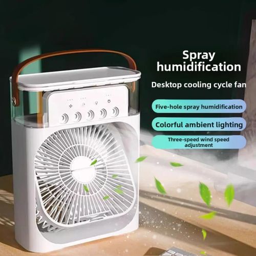 product_image_name-Generic-Mini Climatiseur Portable Air Cooler Fan 3 Vitesses avec Réservoir d’Eau, LED 7 Couleurs et Minuterie-5