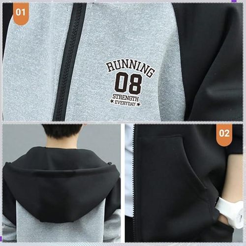 product_image_name-Fashion-Ensemble deux pièces de sport décontracté pour enfants avec veste de survêtement à capuche et pantalon de jogging-4