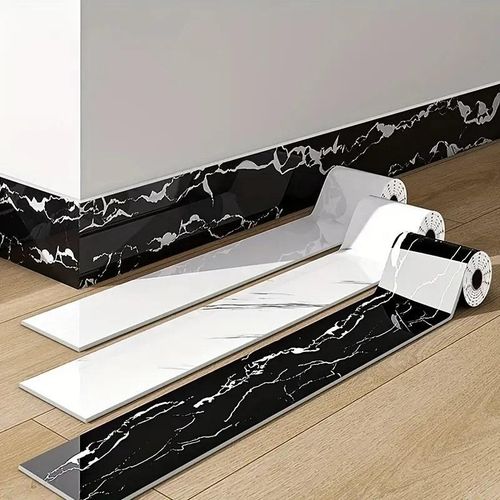 product_image_name-Generic-1 rouleau = 5m de longueur *10cm de largeur, grand rouleau épaissi papier peint autocollant marbre pour cuisinière - Jazz White-4