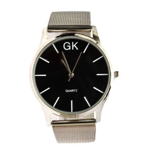 Montre argent fond noir femme store