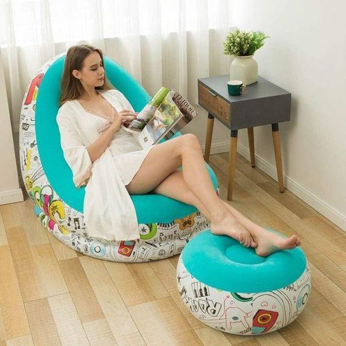 Generic Canapé-lit Et Poufs Pose Pied Gonflable + pompe électrique gratuite