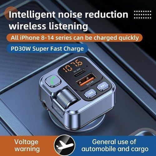 Generic Kit voiture  Chargeur rapide, Bluetooth 5.1, émetteur FM sans fil - image 3