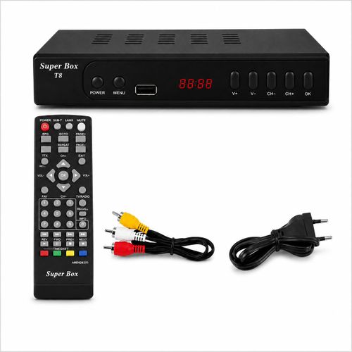 Generic Super Box T8 - Décodeur Numérique Satellite DVB-T2/C Full HD 1080P Avec Télécommande + Câble AV - image 2