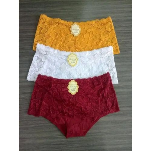 Fashion Lot de 06 slips coton en dentelle.