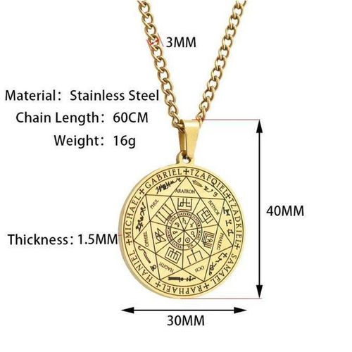 product_image_name-Generic-Collier Pendentif Sept Archanges Solomon Amulette Sigil des 7 Archanges pour Hommes et Femmes Chaîne Simple en Acier Inoxydable-2