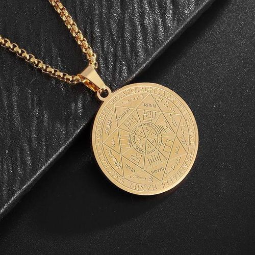 product_image_name-Generic-Collier Pendentif Sept Archanges Solomon Amulette Sigil des 7 Archanges pour Hommes et Femmes Chaîne Simple en Acier Inoxydable-4