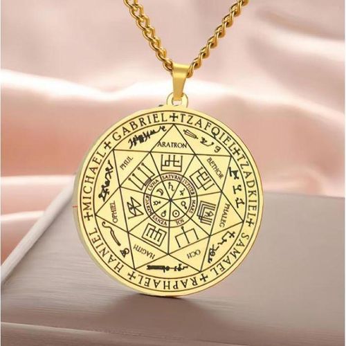 product_image_name-Generic-Collier Pendentif Sept Archanges Solomon Amulette Sigil des 7 Archanges pour Hommes et Femmes Chaîne Simple en Acier Inoxydable-5