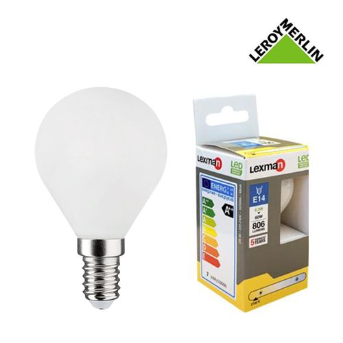 Lot de 2 ampoules LED, culot E14, 806 Lumens, conso. 6,5W (eq. 60W), 2700K,  Blanc