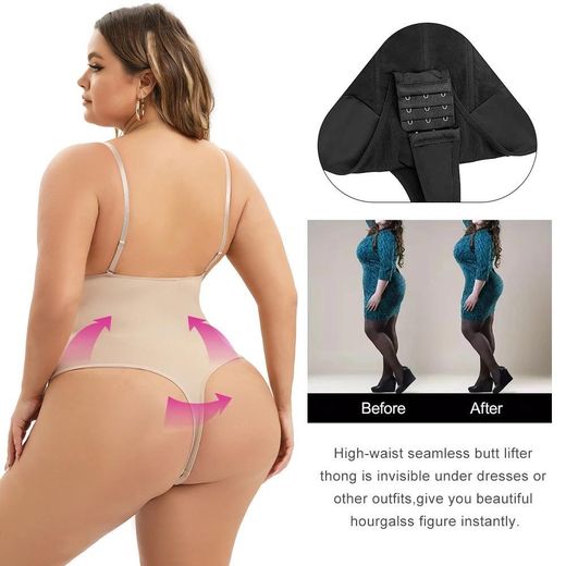 Fashion Bodysuite En String Sculptant Pour Contrôle Du Ventre Et La Poitrine _ Nude - image 3