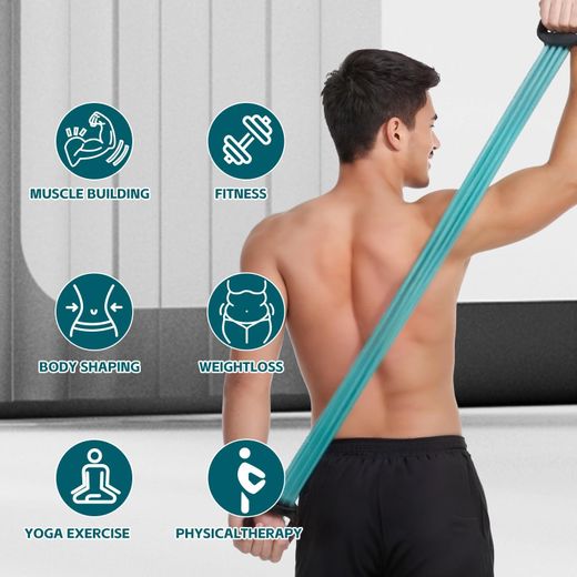 Generic Extenseur thoracique ajustable à 6 tubes, corde de traction à résistance multifonctionnelle - image 2