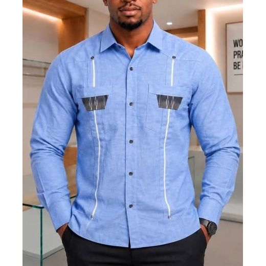 STUDIO Chemise goya ivoirienne Bleu ciel