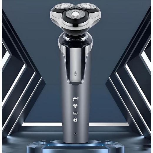 Generic Hommes électrique Lavable USB Rechargeable Trilobe Tête De Rasoir 3 En 1 Set, Appareil à Barbe avec Accessoire à Poils Nez et Taille-Bajoues - image 2