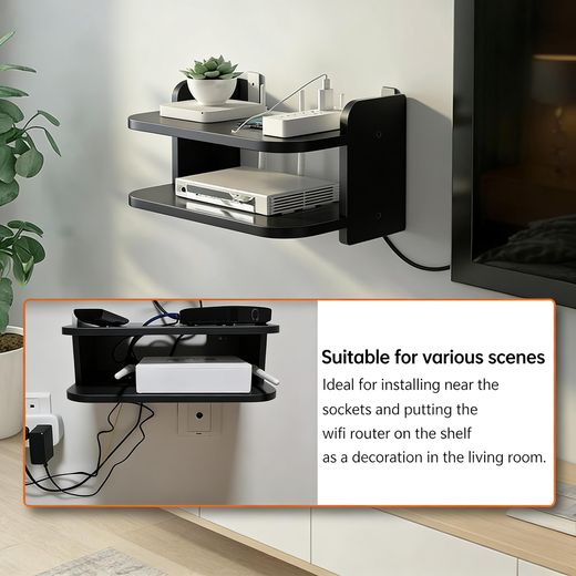 Generic Etagère Murale-Étagères Flottantes-Compatible -DVD/Décodeur/Lecteur-40CM - image 4